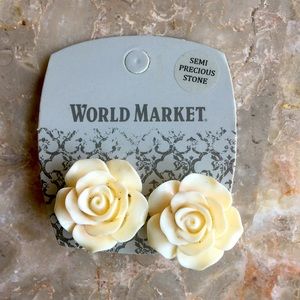 New Semi Precious Stone Flower Earrings